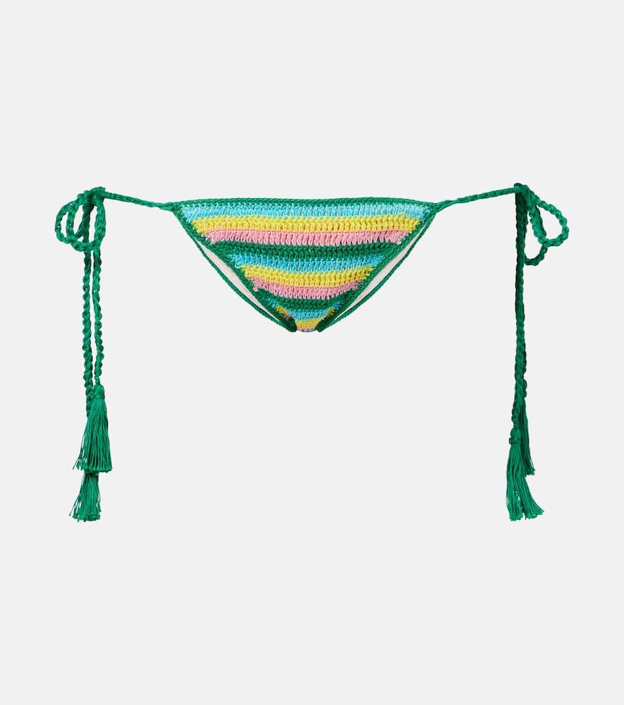 anna kosturova crochet striped cotton bikini bottoms