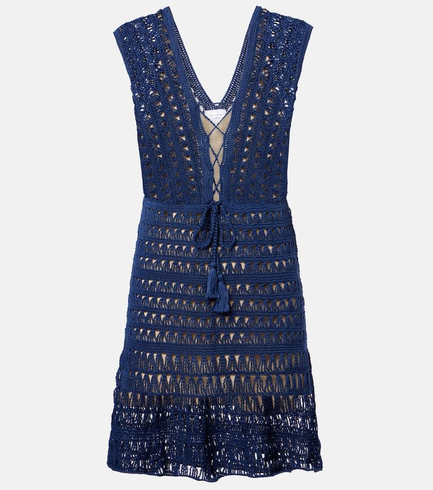 anna kosturova crocheted cotton minidress