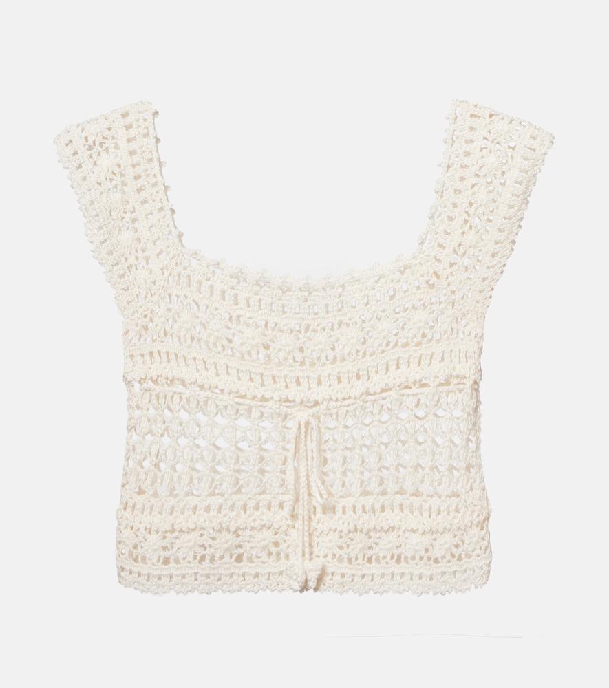 anna kosturova deauville crochet cotton crop top