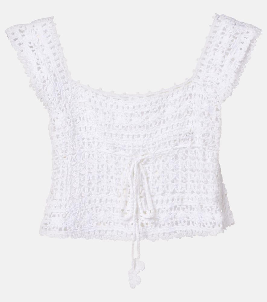 anna kosturova deauville crochet cotton crop top