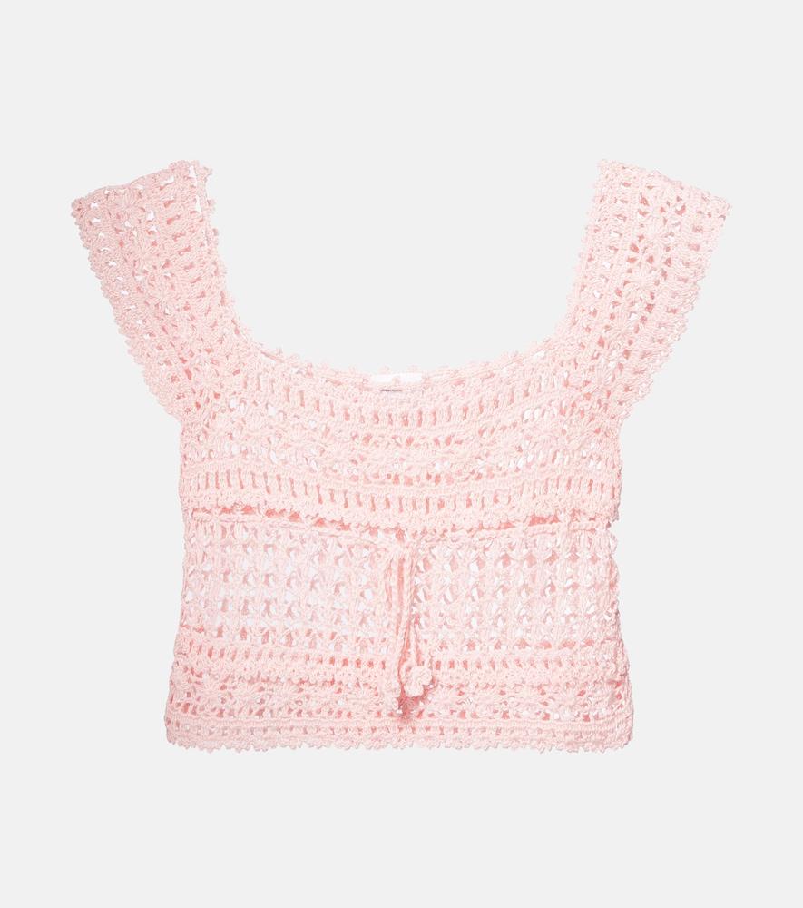 anna kosturova deauville crochet cotton crop top
