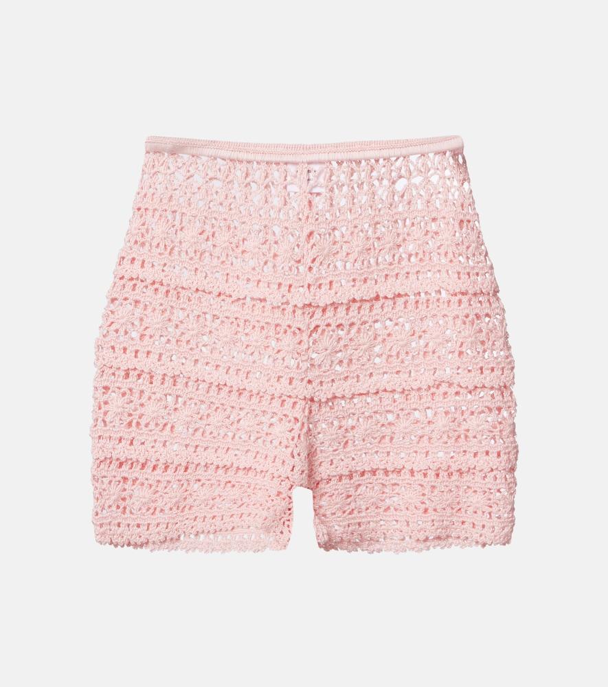 anna kosturova deauville crochet cotton shorts