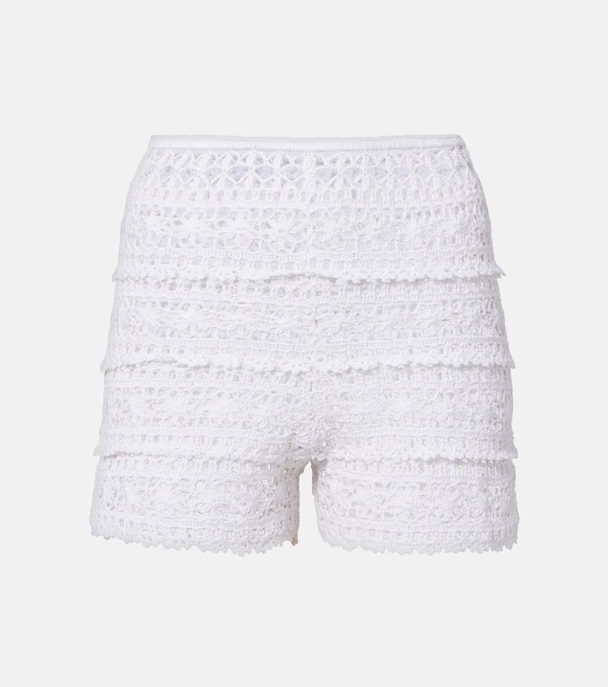 anna kosturova deauville crochet cotton shorts