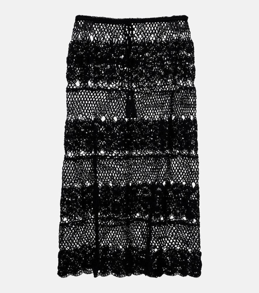 anna kosturova filigree crochet cotton midi skirt