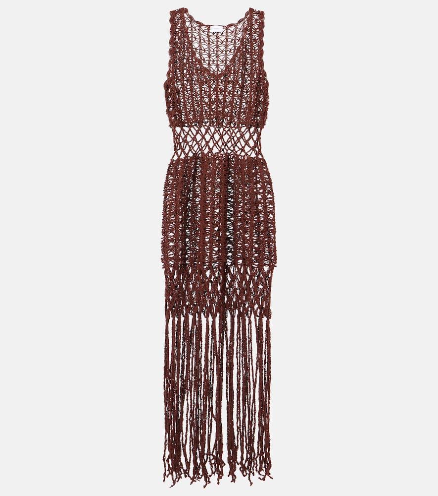 anna kosturova fringed cotton minidress