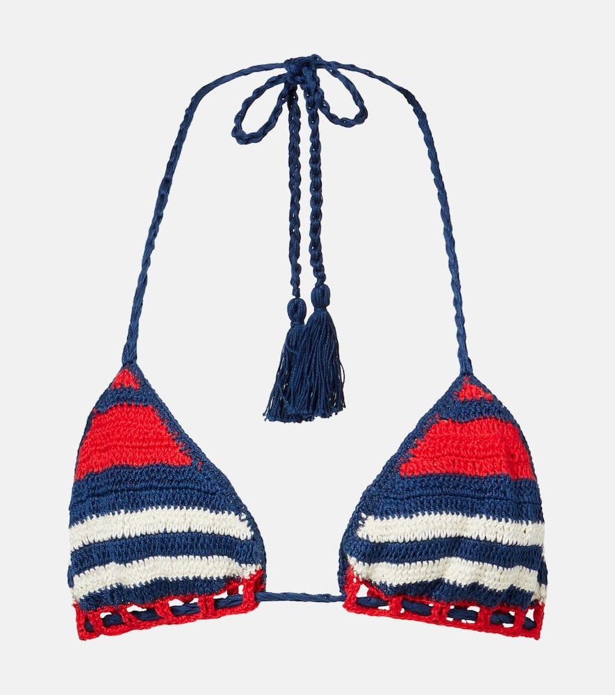 anna kosturova gabrielle crochet cotton bikini top