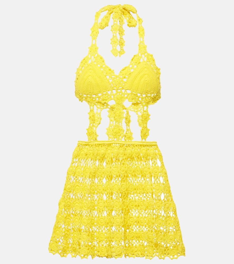 anna kosturova ibiza crochet cotton minidress