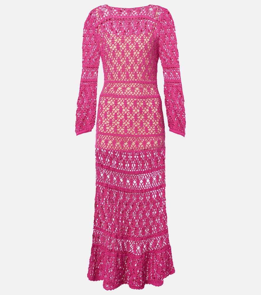 anna kosturova jennifer cotton crochet maxi dress