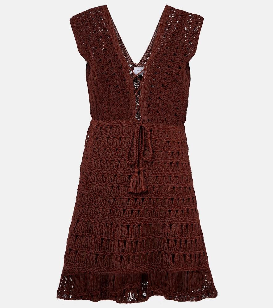 anna kosturova jennifer crochet cotton minidress