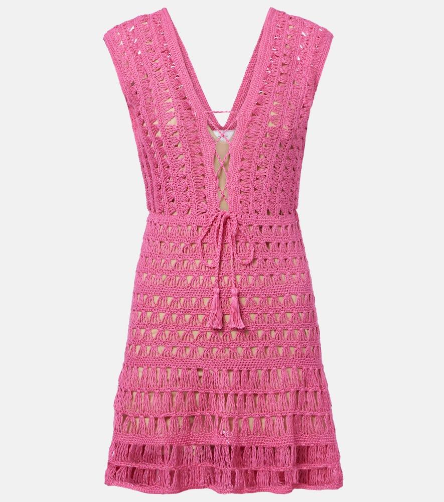 anna kosturova jennifer crochet cotton minidress