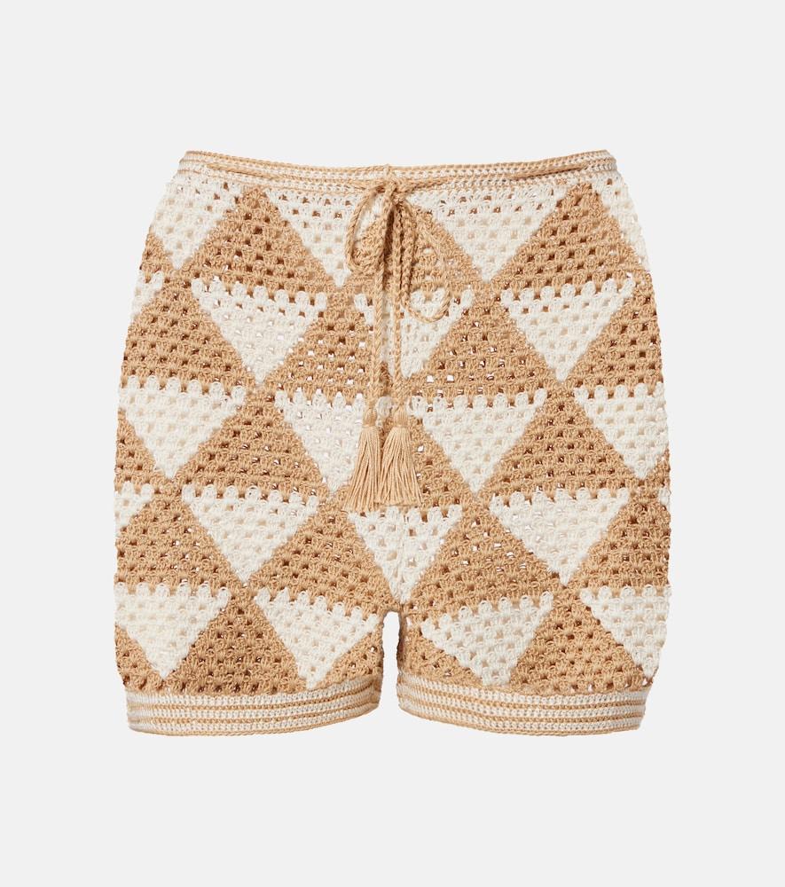 anna kosturova maija crochet cotton shorts