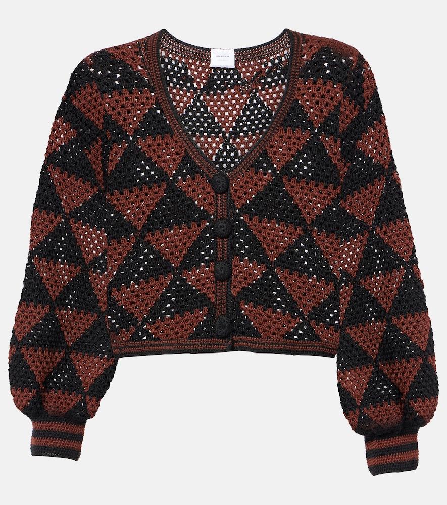 anna kosturova malia crochet cotton cardigan