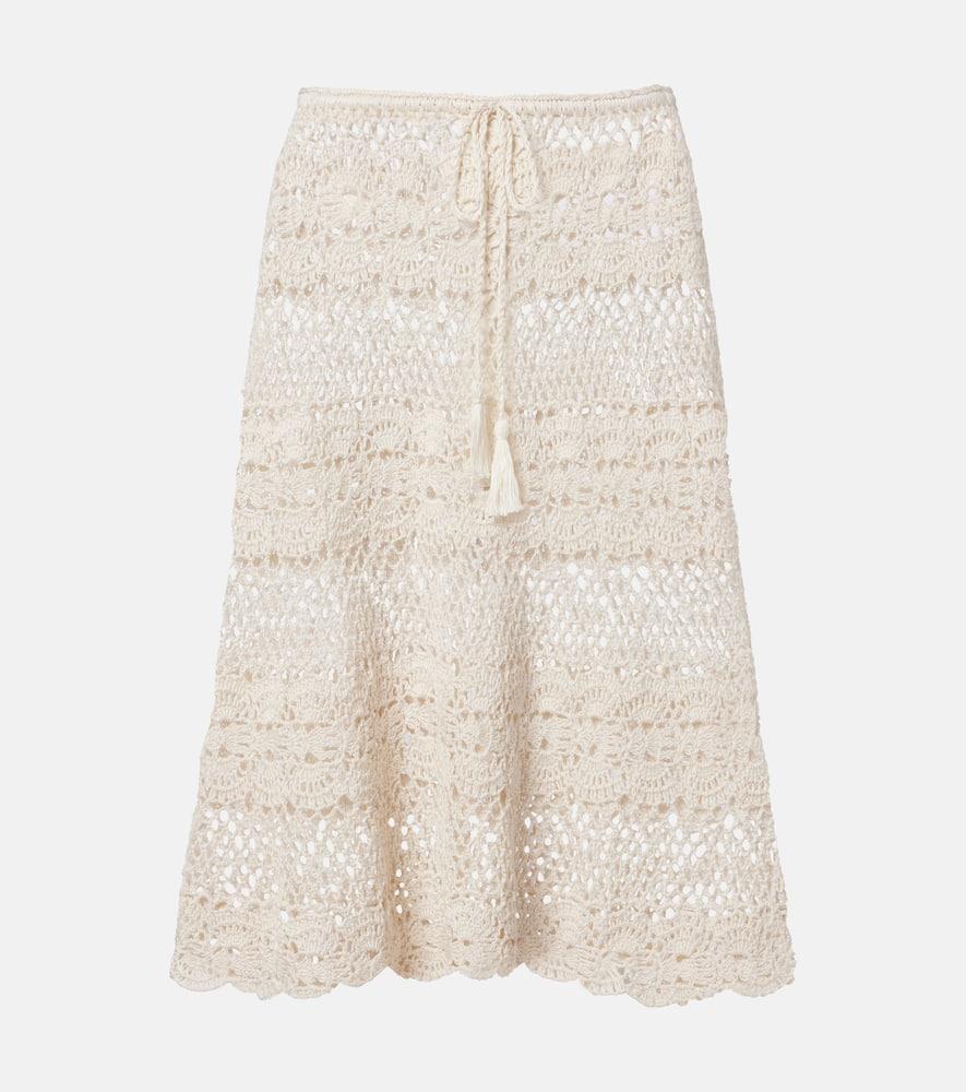 anna kosturova marianne crochet cotton midi skirt