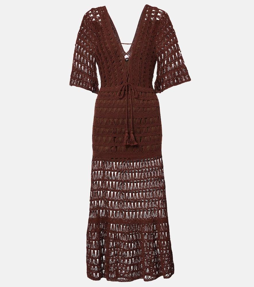anna kosturova marissa cotton crochet midi dress