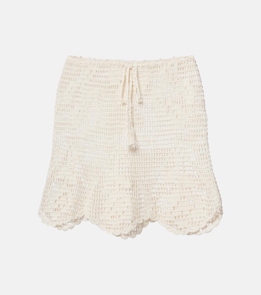 anna kosturova rose crochet cotton miniskirt