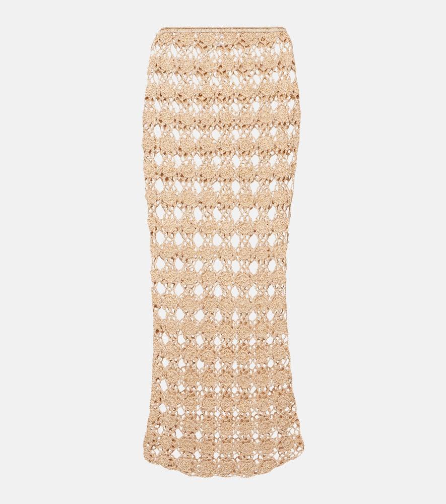 anna kosturova rosette crochet cotton maxi skirt