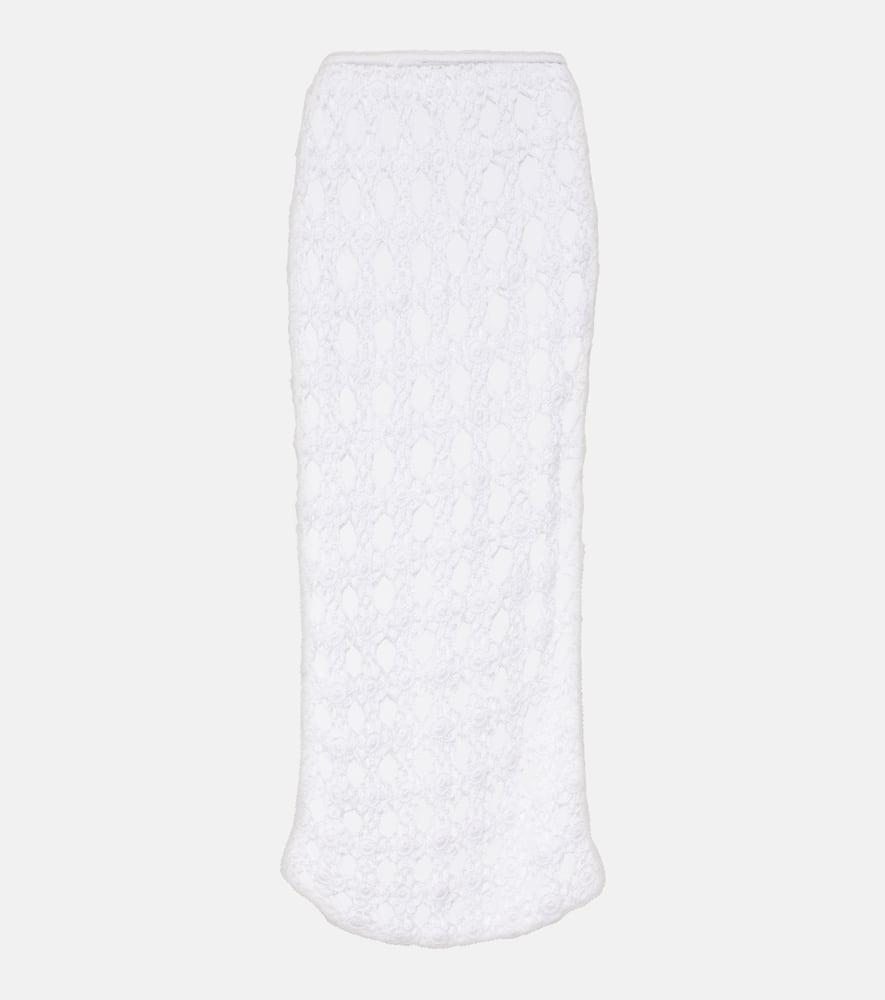 anna kosturova rosette crochet cotton midi skirt