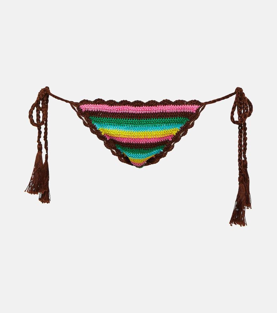 anna kosturova striped crochet bikini bottoms