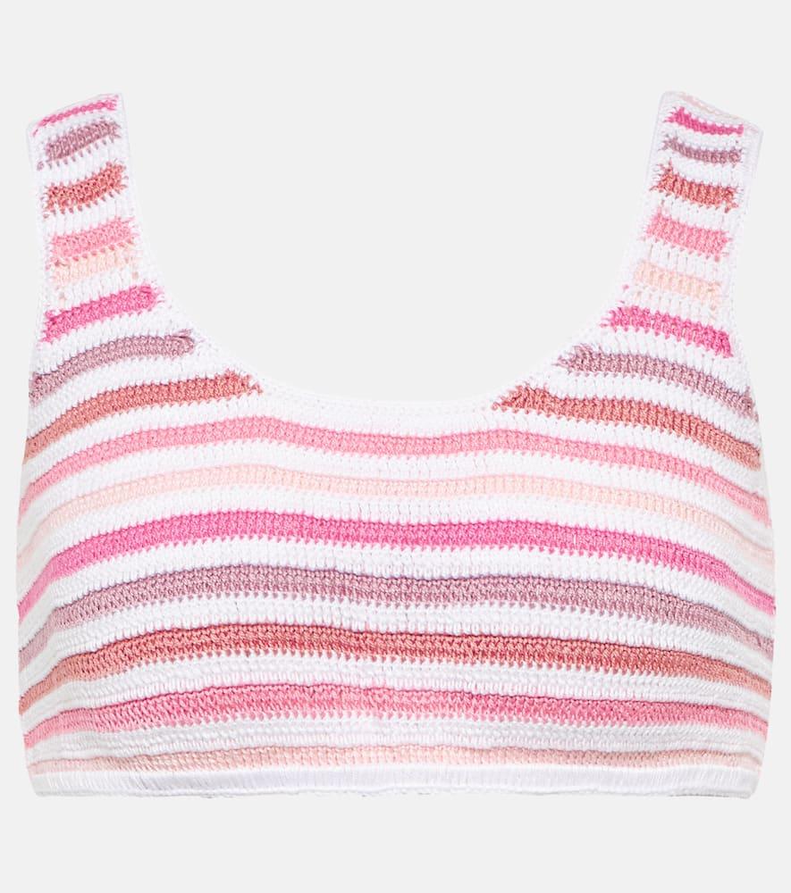 anna kosturova striped crochet crop top