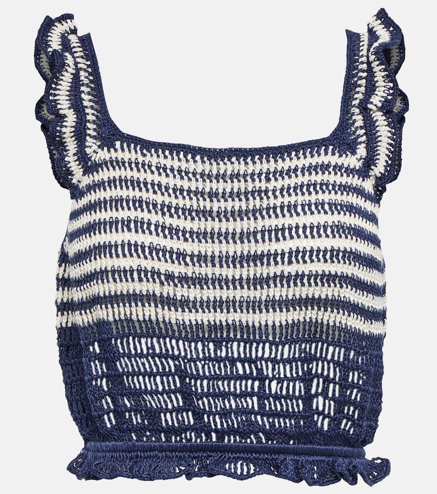 anna kosturova striped crochet top