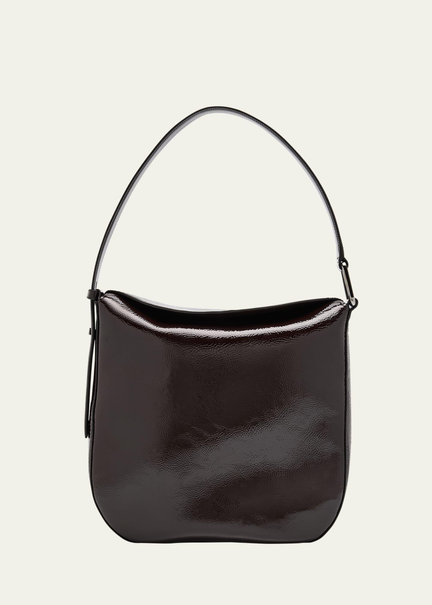 anna medium lacquered leather hobo bag