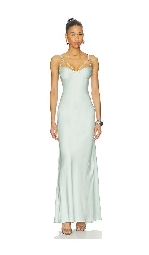 anna october akari maxi dress in mint.
