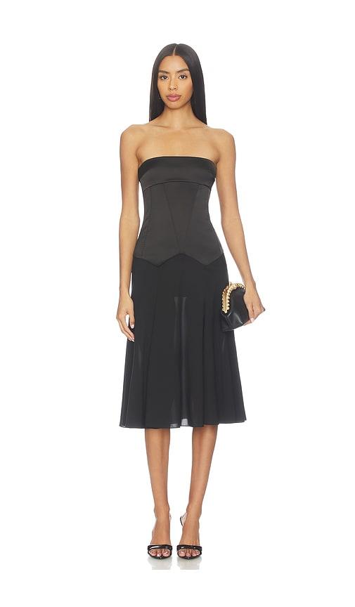 anna october ariella midi dress in black.