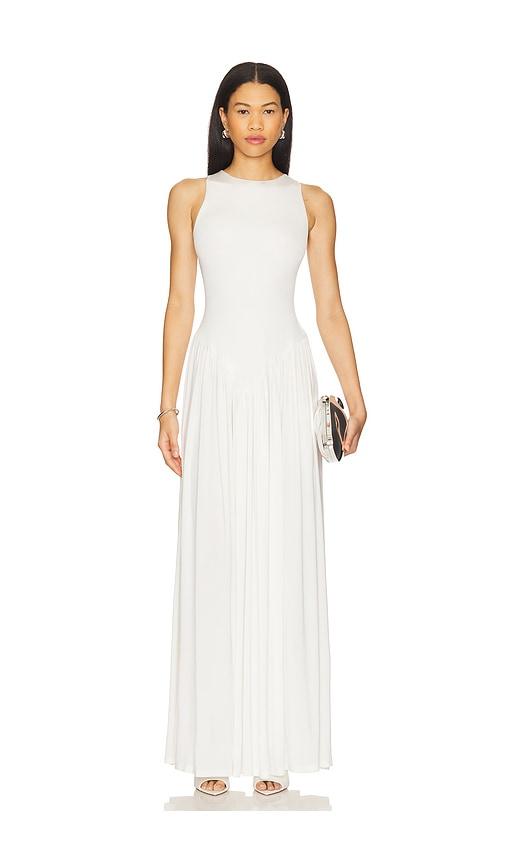 anna october arpha maxi dress in ivory.