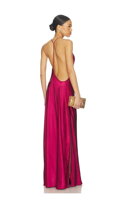 anna october berry justina maxi dress in fuchsia.