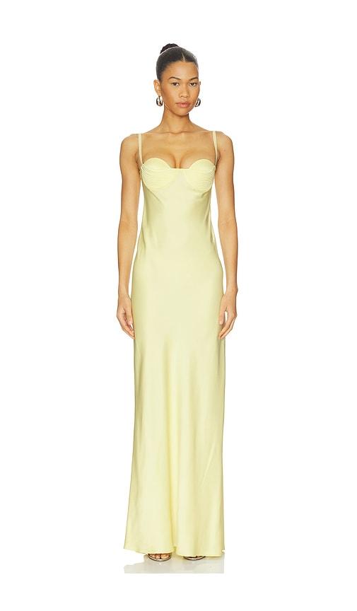 anna october levi maxi dress in yellow.