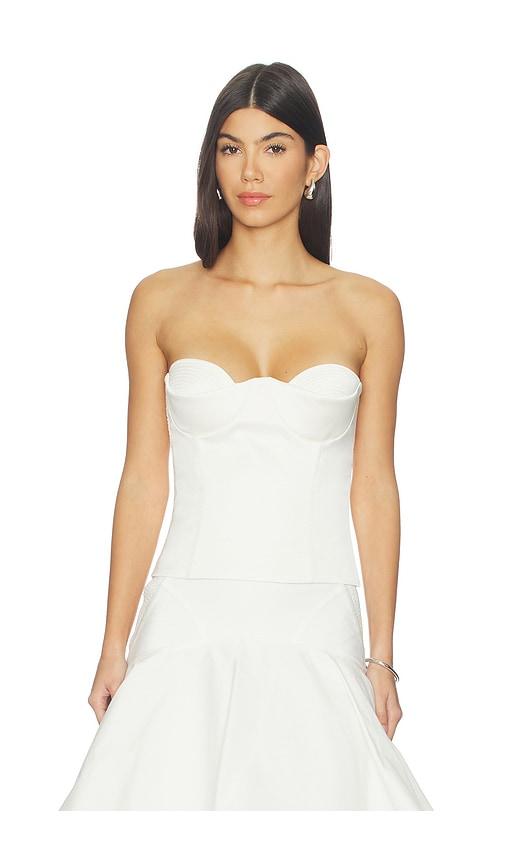 anna october raya corset top in ivory.