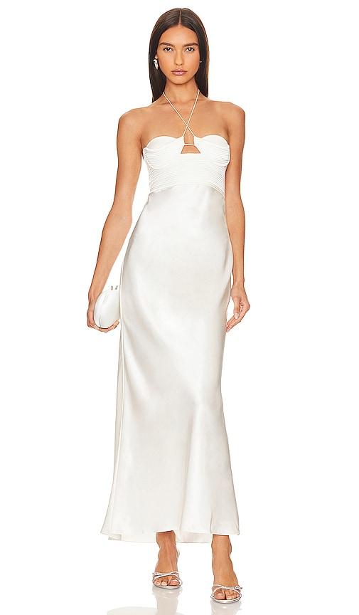 anna october sarah midi dress in ivory.