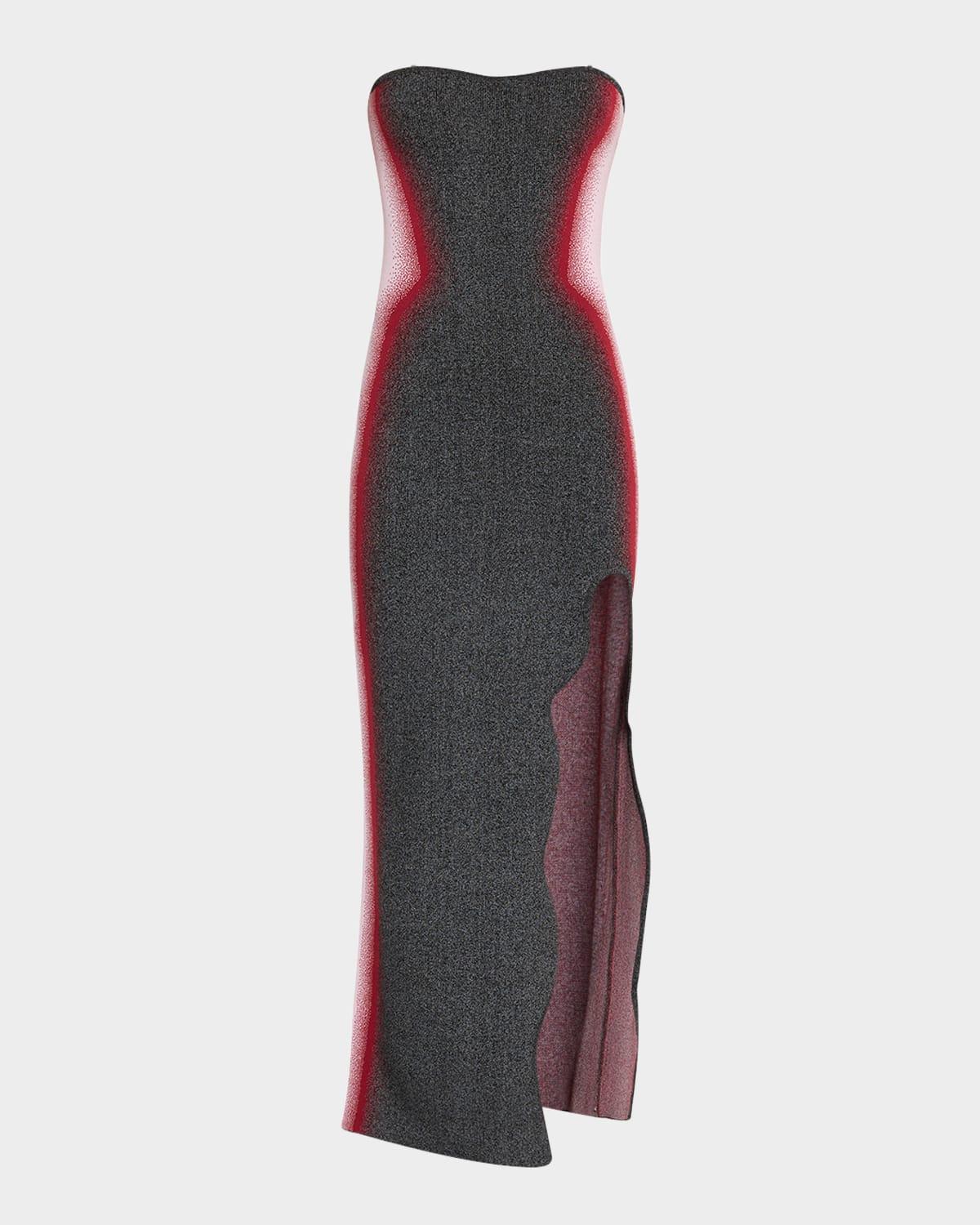 anna reflective wavy asymmetric dress