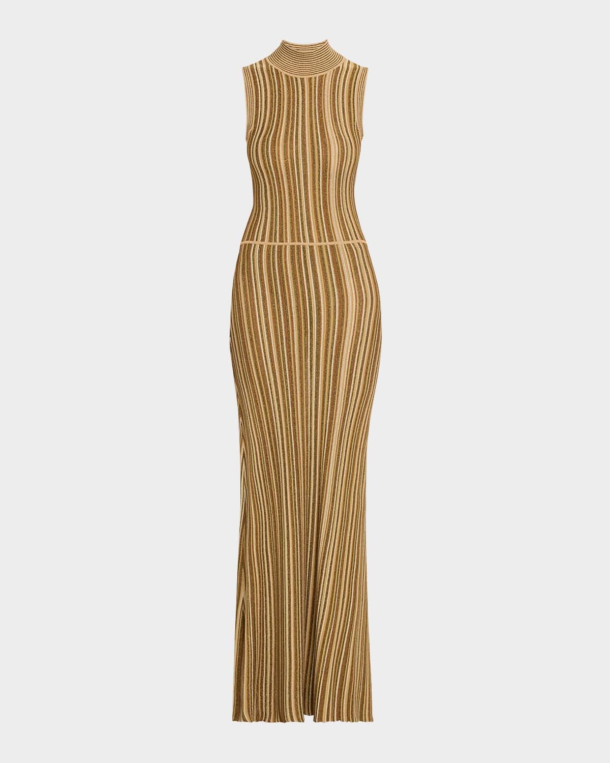 anna stripe sleeveless maxi dress