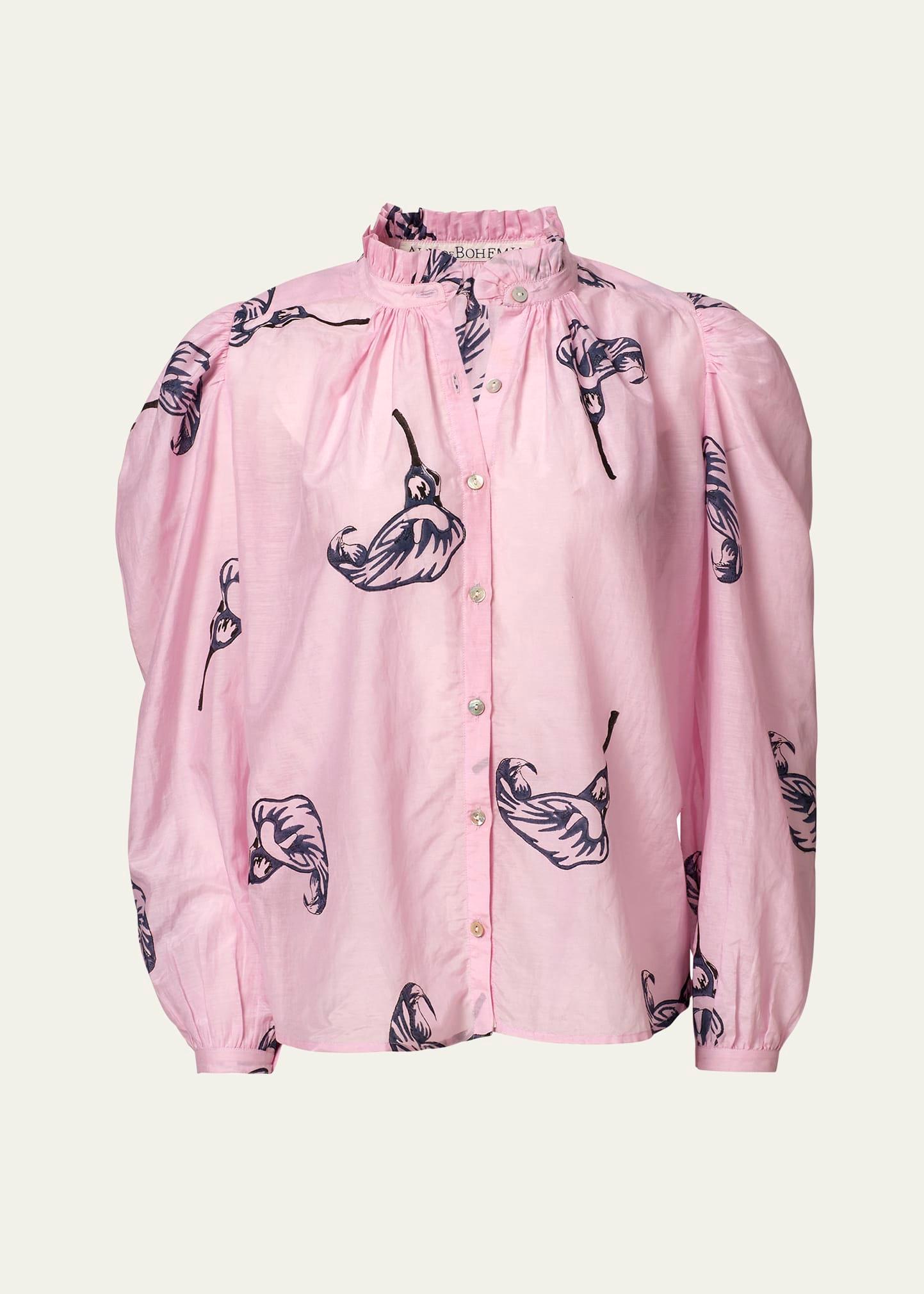 annabel long-sleeve calla lily shirt