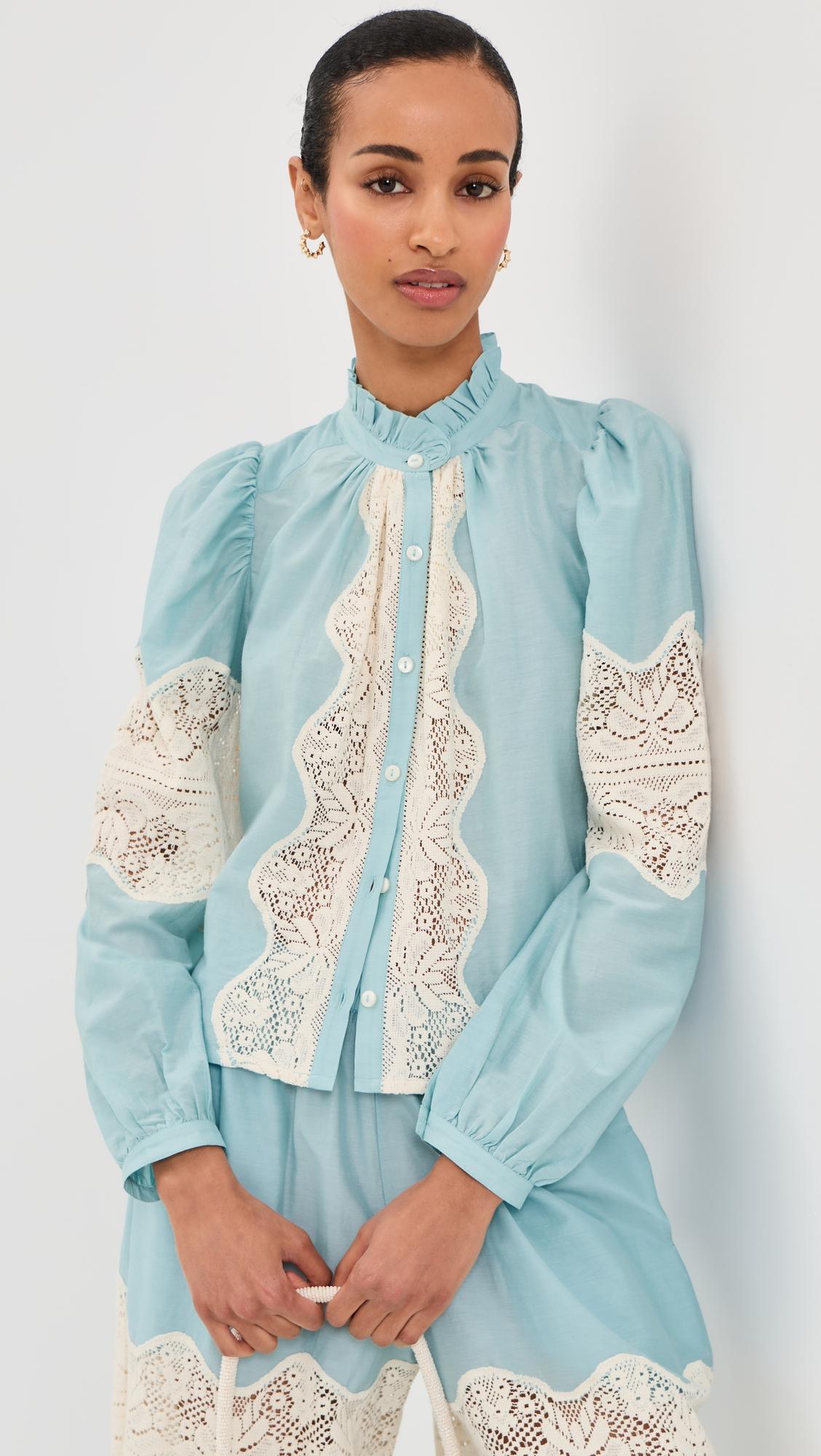annabel sky prima lace shirt