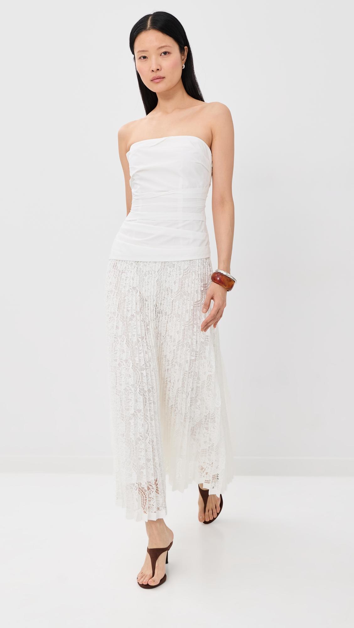 annalise cotton lace midi dress