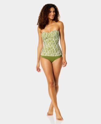anne cole twist front ruched tankini top high waistband bottoms