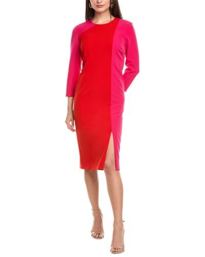 anne klein 3q slv fitted color blocked dress