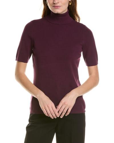 anne klein half sleeve turtleneck deep plum