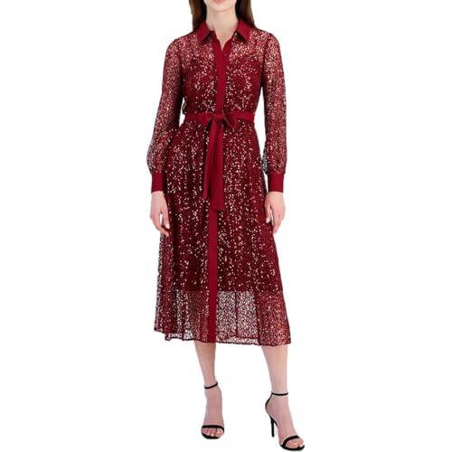 anne klein mixed media a-line shirt dress