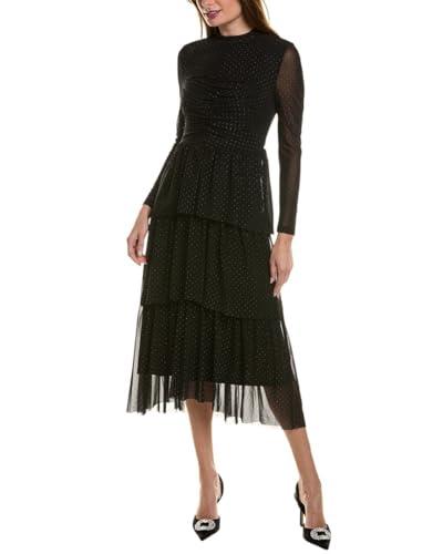 anne klein mock neck tiered dress