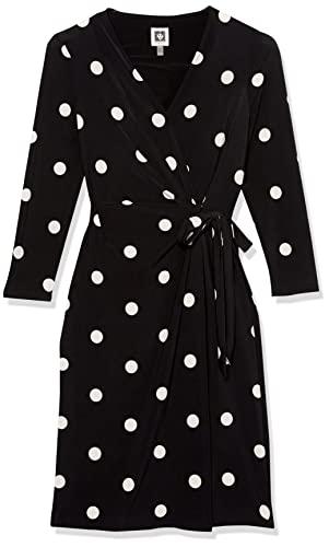 anne klein petite polka dot jersey wrap dress