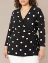 anne klein printed ity 3/4 slv wrap top (h22)