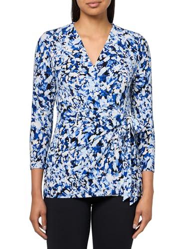 anne klein printed ity 3q slv wrap top