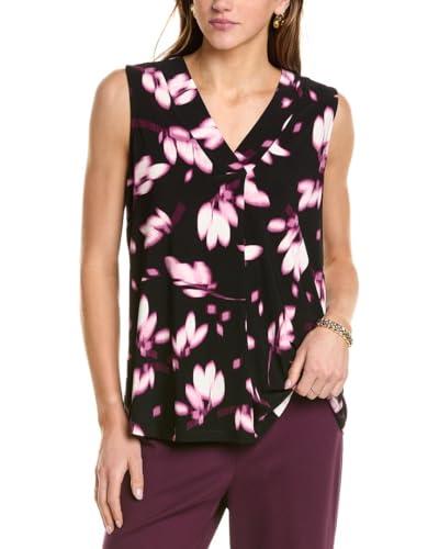 anne klein printed ity pleat front shell