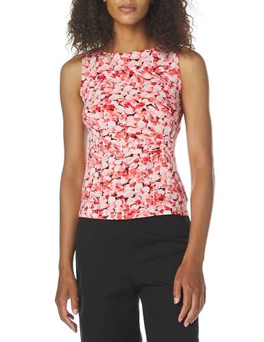 anne klein printed ity side pleat scoop nk tank