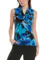 anne klein printed ity triple pleat top