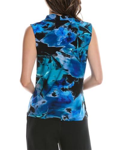 anne klein printed ity triple pleat top