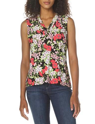 anne klein printed ity triple pleat top